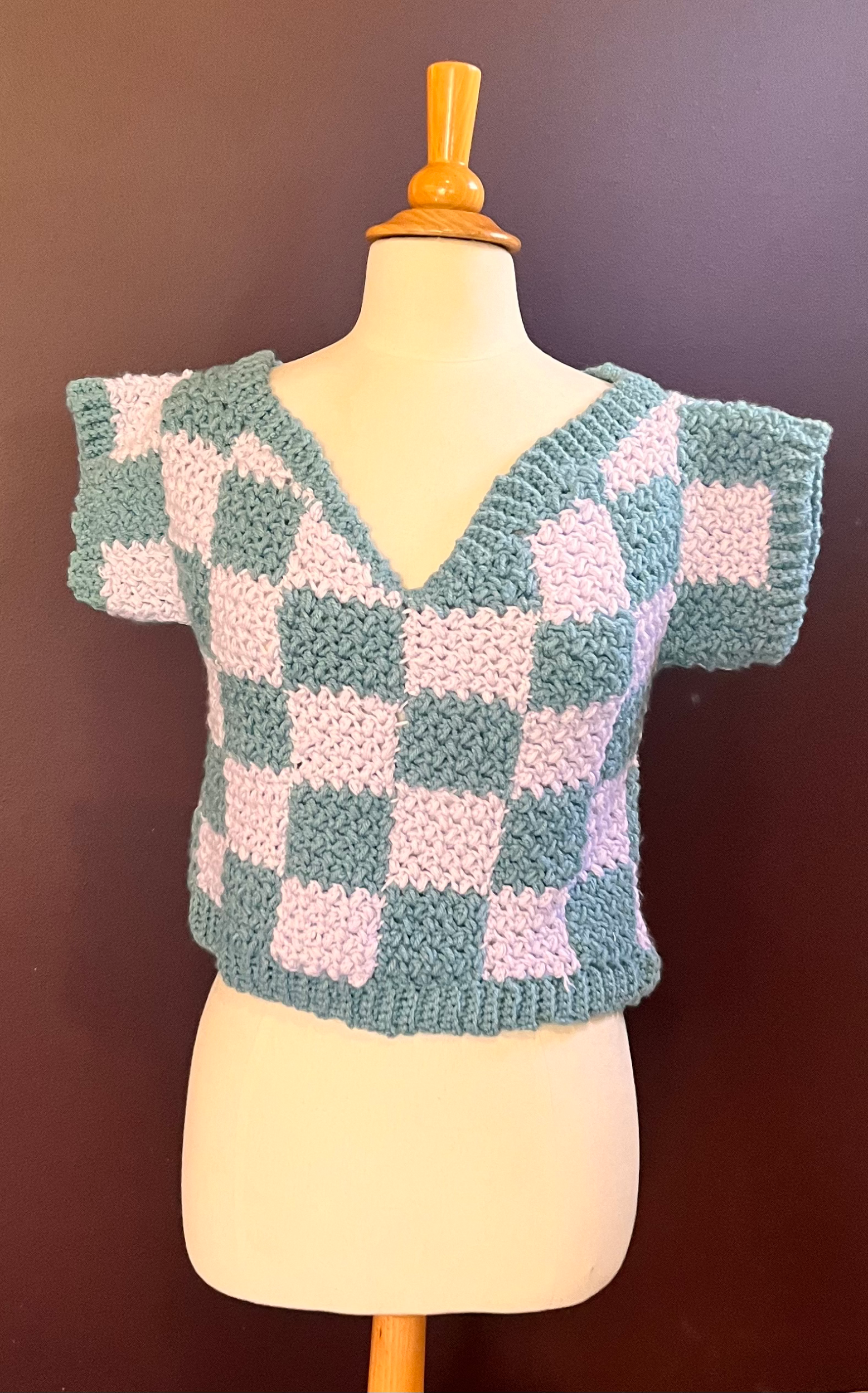 Checkerboard Sweater Vest — front