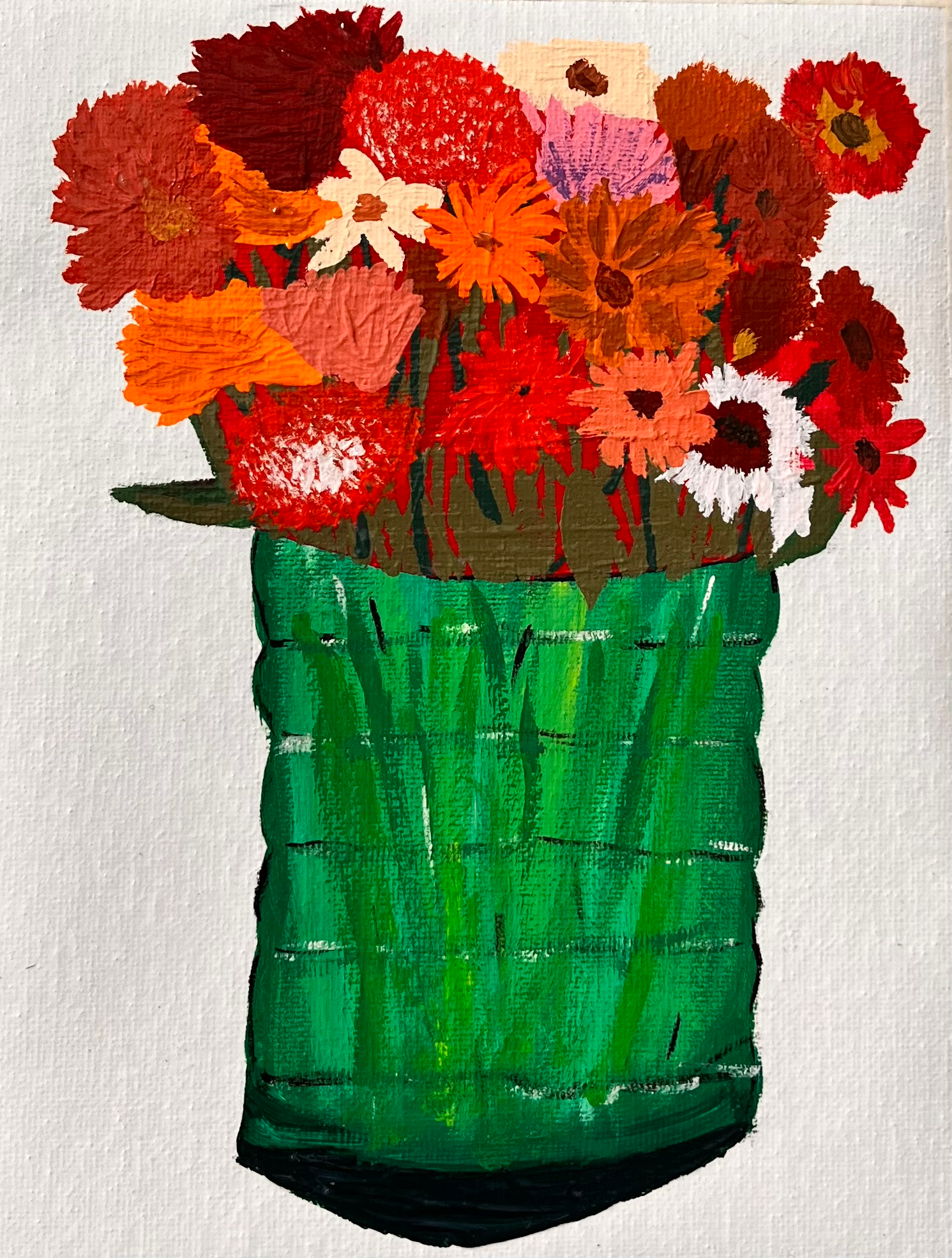 Green and Red Flowers